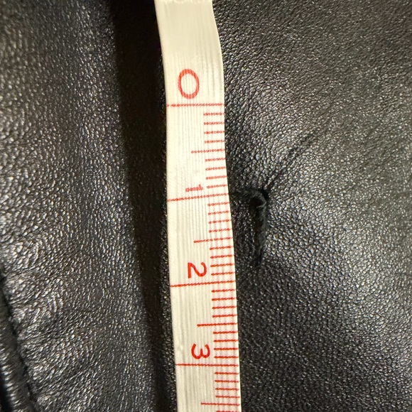 Wilsons Leather Shiny Black Jacket with Faux Fur Trim - Picture 6 of 7